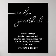 a black and white wedding card with the words, and so grateful