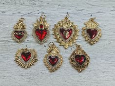 Love these new charms 18k gold plating over brass red epoxy heart cz crystals jump ring at top listing is for 1 charm lead, nickel and cadmium free measure from 18-32x13-20mm  if you need the exact size of a particular charm please convo me Sacred Hearts, Heart Printable, Heart Red, Unlimited Money, Piercing Ideas, Dope Jewelry, Funky Jewelry, Jewelry Lookbook, Heart Art