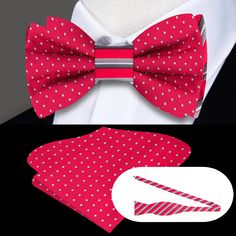 Red Red Satin Standard Bow Tie, Red Bow Tie For Formal Summer Events, Red Bow Suit And Tie Accessories For Party, Party Red Bow Suit And Tie Accessories, Elegant Red Suit And Tie Accessories For Summer, Red Tie With Decorative Bow, Red Bow Suit And Tie Accessories For Business, Red Satin Bow Tie For Business, Red Summer Bow Tie