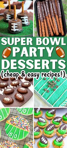 Super Bowl Desserts – These football themed desserts are the perfect treats to serve during the Super Bowl Sunday celebrations. 23 easy and fun Super Bowl dessert ideas that are festive and simple to make. Football Themed Desserts, Football Appetizers Easy, Football Desserts, Superbowl Desserts, Football Appetizers, Football Party Foods, Superbowl Appetizers, Party Food Dessert, Super Bowl Football