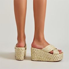 Created with the summertime in mind, the Beach Please Espadrille Wedge is the perfect choice for a beach trip. Featuring a beachy design, this lightweight, durable wedge provides maximum comfort for a day of fun in the sun. Beach Open Toe Platform Slippers, Beach Platform Slippers With Open Toe, Summer Platform Slippers For Beach Season, Chic Platform Slippers With Round Toe For Beach, Beige Open Toe Platform Slippers For The Beach, Comfortable Platform Slippers For Vacation, Round Toe Wedge Sandals For Beach, Spring Vacation Platform Sandals, Spring Cushioned Platform Slippers With Wedge Heel