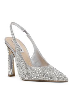 Steve Madden Women's Fete Embellished Slingback Pumps Glamorous Sparkling Slingback Pumps, Glamorous Crystal-embellished Slingback Pumps, Glamorous Slingback Heels For Dinner, Rhinestone Ankle Strap Slingback Pumps For Gala, Gala Crystal Embellished Slingback Pumps, Glamorous Embellished Slingback Pumps For Gala, Rhinestone Slingback Pumps For Events, Luxury Rhinestone Slingback Pumps, Embellished Slingback Heels For Gala