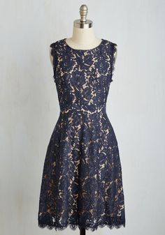 Elegant Presence Dress. Look opulent on arrival in this lovely lace dress! #blue #modcloth Lace A Line Dress, Sleeveless Lace Dress, Retro Vintage Dresses, Mod Cloth Dresses, Blue Sleeveless Dress, Overlay Dress, Mod Dress, Matching Dresses, Fancy Dresses