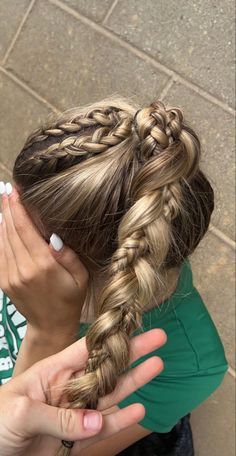 Gameday Hair, Tennis Hairstyles, Volleyball Hairstyle, Volleyball Hair, Sports Hair, Track Hairstyles