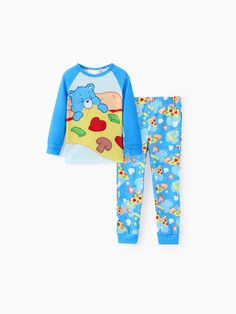 Cute and comfortable Care Bear toddler 2-piece pajama set with fun character print, perfect for playtime and bedtime. 
*Product features: Long-sleeved, with a round neckline and snug-fitting pants.
*Fabric characteristics: Soft, stretchy, and breathable.
*Piece of product: 2-piece pajama set.
*Neckline: Round neck.
*Sleeves: Long, with dropped shoulders. 
*Style: Fun and playful character print. 
*Fit: Snug fit for safety and comfort. Fitting Pants, Pants Fabric, Care Bear, Pajamas Set, Baby Clothes Shops, Boy Girl, Toddler Boys, Online Clothing, Baby Shop