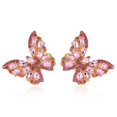 PRICES MAY VARY. 【Fashion Design】: You’ll get a pair of very sparkly and fancy butterfly clip on earrings, studded with shiny rhinestones in pink, blue, white, purple or colorful options. Each clip earrings weighs 0.29 ounces, so you can feel you are wearing it. Whether you have pierced ears or not, you can wear the butterfly statement earrings. 【Fashion Design】: You’ll get a pair of very sparkly and fancy butterfly clip on earrings, studded with shiny rhinestones in pink, blue, white, purple or Pink Statement Earrings, Pink Crystal Earrings, Baublebar Earrings, Gold Clips, Women Birthday, Pierced Jewelry, Stylish Earring, Earrings Women, Birthday Woman