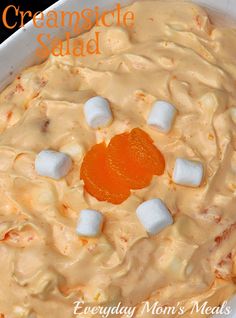 an orange creamsice salad with marshmallows in it