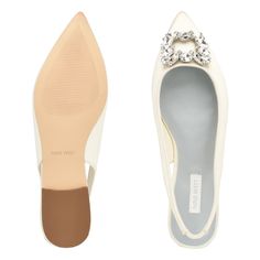 Blingy Slingback Flats - Nine West Pointy Heels, Slingback Flats, Satin Color, Perfect Shoes, A Style, Nine West, Wedding Shoes, Heel Height, Womens Sizes