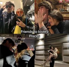 two pictures with the same caption that says friends to lovers pieces