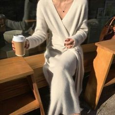 Great Shopping Women Sweater Dress Cashmere Long Sleeve Belted Warm V Neck Knitted Maxi Fashion, Sweaters Dresses Wrap Dress Sweater, Long Sweater Dress Maxi, Long Sweater Dress With Split, Luxury Fitted Sweater Dress For Formal Occasions, Long Sleeve Maxy Dress, Long Fitted Dress Casual Simple, V Neck Dress Winter, Luxury Elegant Sweater Dress For Fall, Longsleeve Fall Dresses