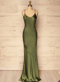 #olivegreenpromdresses #promdressesunder100 #promdressesolivegreen #dressesforwomen Matcha Green Prom Dress, Slim Green Dress, Olive Green Floor Length Dress, Prom Dresses Simple Elegant Classy, Funky Prom Dress, Army Green Prom Dress, Green Long Dress Outfit, Long Green Silk Dress, Green Silk Prom Dress