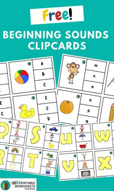 free beginning sounds clip cards for kids to practice the alphabet and numbers with their own pictures