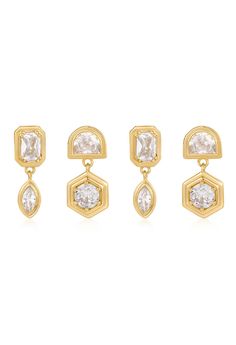 LUV AJ Stellar Bezel Studs Set-Gold Sensitive Ears Earrings, Luv Aj, Ear Earrings, Bezel Set Diamond, Stud Set, Everyday Earrings, Jewelry Inspo, Sensitive Ears, Cz Stone