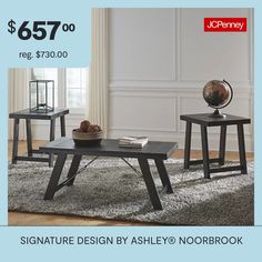 two tables with one end table on top and the other as they are for sale