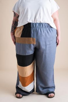 Stand out in our Patchwork Sunset Pants—a one-of-a-kind masterpiece crafted from a collection of cotton and linen fabric scraps we've carefully saved throughout the year. These unique pants are perfect for transitioning effortlessly between summer and fall, and back again. Features: One-of-a-Kind Design: Each pair is a unique patchwork of carefully selected fabric scraps. Versatile Styling: Ideal for shifting seasons, blending summer ease with autumn warmth. Pull-On Comfort: Easy to wear with a Patchwork Wide Leg Bottoms With Relaxed Fit, Wide Leg Bottoms With Patchwork And Relaxed Fit, Relaxed Fit Wide Leg Patchwork Bottoms, Patchwork Relaxed Fit Ankle-length Bottoms, Cotton Patchwork Straight Pants, Cotton Patchwork Wide-leg Pants, Cotton Patchwork Tapered Leg Pants, Between Summer And Fall, Jumpsuit And Cardigan