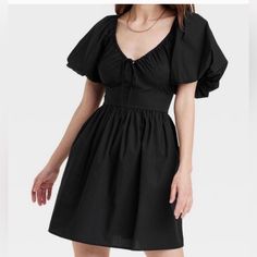 A New Day, Target Brand Little Black Dress With Cute Cutest Puffy Sleeve. Brand New With Tags Ready To Be Worn For Any Fun Occasion A New Day Target, Target Brands, Dresses Black, A New Day, Day Dresses, New Day, Colorful Dresses, Little Black Dress, Black Dress