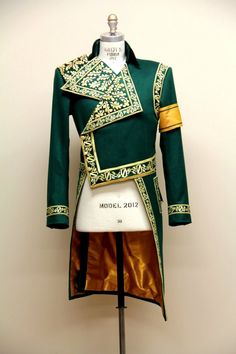 Tailsuit for "Wicked", Broadway. Designed by Susan Hilferty. — at Artur & Tailors Ltd. Wicked Broadway, Wedding Jacket, Hand Work Embroidery, Moda Vintage, Vintage Victorian, Fashion Costume, Sherwani, Hand Work, Fantasy Clothing