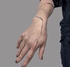 a person's hand with a small tattoo on the left wrist and right arm