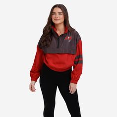 Tampa Bay Buccaneers Womens Winning Play Windbreaker FOCO S - FOCO.com Logo Display, Tampa Bay Buccaneers, Leave In, Tampa Bay, Team Spirit, Half Zip, Team Logo, Tampa, Track