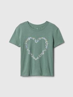 Kids Graphic T-Shirt | Gap Toddler Jeans, Heart Graphic, Green Heart, Support People, Gap Kids, Men Boys, The Gap, Neck T Shirt, Graphic T Shirt