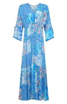 A mix of lively prints joyfully animates this airy, lightweight midi dress that bops to a boho beat. Slips on over head V-neck Three-quarter sleeves 100% viscose Dry clean Imported Maxi Jersey Dress, Tiered Maxi Dress, Mixing Prints, Printed Maxi, Nordstrom Dresses, Printed Maxi Dress, Three Quarter Sleeves, Quarter Sleeve, Von Furstenberg