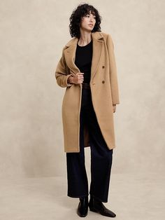 Wool-Blend Timeless Topcoat | Banana Republic Factory Classic Coat, Classic Coats, Stay Classy, Banana Republic Factory, Cold Season, Notched Collar, Winter 2024, Top Coat, Wool Coat