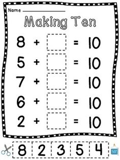 a printable worksheet for making tens with numbers on the top and bottom