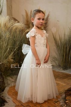 Ivory Flower Girl Dress, Toddler Girl Dress With 3D Flowers, Birthday Dress - Etsy Dress With 3d Flowers, Flower Girl Dress Toddler, Ivory Flower Girl Dress, Toddler Girl Dress, Ivory Flower Girl, Flowers Birthday, Ivory Flower Girl Dresses, Toddler Flower Girl Dresses, Ivory Flower