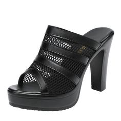 SPECIFICATIONSWith Platforms: YesUpper Material: PUStyle: Korean StyleShoes Type: SlidesSeason: SummerPlatform Height: 0-3cmPattern Type: SolidOutsole Material: TPRLining Material: PUInsole Material: PUHeel Type: Hoof HeelsHeel Height: High (5cm-8cm)Fit: Fits true to size, take your normal sizeFashion Element: PlatformBrand Name: mtvrmallApplicable Place: Outside Platform Shoes Women, Women Casual Flats, Slippers Summer, Summer Heels, Sport Shoes Men, Lace Heels, Platform Block Heels, Women Slippers, Pu Heels