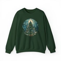 This sweatshirt boasts a unique design that captures the enchanting beauty of Christmas trees, making it the perfect addition to your festive season wardrobe. Each tree is intricately crafted to radiate the essence of the holiday spirit, ensuring you stand out in every holiday gathering. 🎁 Searching for that perfect, unique gift? Look no further! Our Christmas sweatshirt is a one-of-a-kind present that will leave your loved ones in awe. It's not just clothing; it's a heartfelt expression of you Green Winter Sweatshirt For Gift, Green Winter Sweatshirt Gift, Green Winter Sweatshirt For Gifts, Green Winter Sweatshirt As Gift, Christmas Green Sweatshirt With Graphic Print, Christmas Green Graphic Print Sweatshirt, Aesthetic Christmas Tree, Winter Wald, Sweatshirt Aesthetic