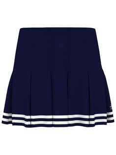 Enjoy winning style in this pleated tennis skort with eye-catching contrast striping. The moisture wicking stretch fabric looks and feels great. 74% Polyester / 20% Recycled Polyester / 6% Elastane Plain weave fabrication weaves in criss-cross patterning for extra durability Model Is 5'8 And Wears Size S 13" Length Machine Wash Imported | Original Penguin Women's 13" Contrast Hem Pleated Tennis Skort, Size Medium, Black Iris/Bright Wh Blue, Polyester/Recycled Polyester/Elastane Black Iris, Tennis Skort, Original Penguin, Plain Weave, Feeling Great, Large Black, Bright White, Criss Cross, Moisture Wicking