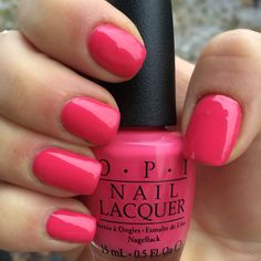 76. OPI: Strawberry Margarita #OPI #NailPolish #NailSwatch #StrawberryMargarita #NailPolishCollection #Nails #Pink Watermelon Nail Color, Opi Strawberry Margarita, Watermelon Nail, Opi Pink, Paw Painting, 00s Nostalgia, Watermelon Nails, Solid Color Nails, Strawberry Margarita