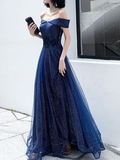 Dark Blue Ball Gown, Midnight Blue Prom Dresses, Dark Blue Gown, Blue Wedding Party, Dark Blue Prom Dress, Midnight Blue Dress, Burgundy Homecoming Dresses, Tulle Long Prom Dress, Blue Ball Gowns