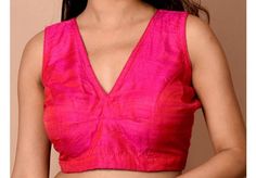 Beautiful Hot Pink Tapeta Silk Blouse In Front And Back V Neck And Sleevless, Indian Blouse, Wedding Blouse....  Fabric- Tapeta Silk Colour-Hot Pink V Neck Blouse Sleevless Blouse Back Open Blouse Padded Blouse Princess Cut Blouse Color may be silently different..  If you could include following info in the note to whenever you placed the order, you will got best matched blouse- bust- waist size- blouse length- sleeve length- sleeve loose- back neck length- V Shape Blouse Designs Front And Back, Pink Sleeveless Blouse For Wedding, Fitted V-neck Tank Top For Wedding, Festive Pink Sleeveless Blouse, Summer Sleeveless Unstitched Blouse Piece, Sleeveless Unstitched Summer Blouse Piece, Unstitched Sleeveless Blouse Piece For Summer, Pink Sleeveless Blouse Piece For Wedding, Elegant Sleeveless Padded Blouse