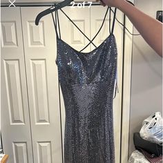 Metallic Sparkly Dress/Grey Size 4 New Never Worn W/Tags.. From Macys Elegant Gray Dress For Date Night, Gray Sequin Evening Dress, Gray Midi Evening Dress, Fitted Gray Evening Dress, Gray Midi Length Evening Dress, Elegant Gray Dress For Night Out, Gray Sequin Dress For Formal Occasions, Formal Gray Sequin Dress, Gray Midi Dress For Party