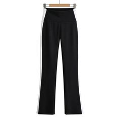 Brand Name: Tavimart Style: CasualWaist Type: HIGHDecoration: Side StripeFabric Type: BlendedPattern Type: stripedPant Style: Flare PantsMaterial: CottonMaterial: nylonMaterial: SpandexFit Type: skinnyLength: Full LengthClosure Type: Elastic WaistGender: WOMENModel Number: JK2110212Front Style: Flat Black Trousers With Contrast Stripes, Chic Black Bottoms With Contrast Stripes, Black Wide Leg Pants With Contrast Stripes, Black Wide-leg Pants With Contrast Stripes, Black Bottoms With Contrast Stripes For Workwear, Black Stretch Bottoms With Contrast Stripes, Black Bottoms With Contrast Stripes For Work, Black Bottoms With Contrast Stripes And Stretch, Stretch Black Pants With Contrast Stripes