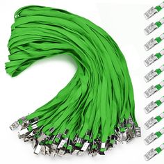 PRICES MAY VARY. Sufficient Quantity: Come with 100 green bulk lanyards. Abundant quantities meet your daily use and replacement needs Quality Lanyards Bulk: Neck lanyard with flat design, made of high-quality polyester material, improved durability, soft and lightweight, sturdy to use Lanyard with Bulldog Clip: Name tag lanyard comes with a sturdy clip that make it easy to clamp or loosen items at the end/ hole of the lanyard, allowing you to conveniently carry badge holder, keys and other smal Name Tag Lanyards, Bulldog Clip, Neck Lanyard, Green Office, Badge Lanyard, Office Worker, Student Teacher, Badge Holder, Id Badge