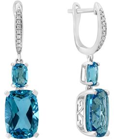 Lali Jewels creates utter enchantment with these gorgeous Swiss blue topaz and diamond drop earrings. Fine Jewelry Blue Topaz With Pave Setting, Elegant Turquoise Jewelry With Brilliant Cut, Elegant Formal Aquamarine Gemstones, Elegant Blue Diamond Gemstones, Elegant Blue Gemstones With Prong Setting, Formal Light Blue Jewelry With Gemstone Accents, Elegant Turquoise Gemstones For Formal Occasions, Light Blue Gemstone Accents Jewelry For Formal Occasions, Light Blue Gemstone Accents Formal Jewelry