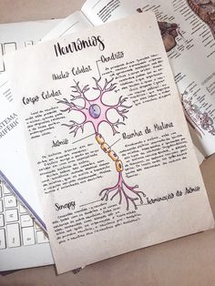 an open book with a diagram of the human nervous system