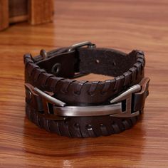 Material: Leather Alloy Color: Black, Brown Fashion Element: null Style: Fashion OL Retro Watches, Puppy Supplies, Personalized Bracelets, Watch Necklace, Brown Fashion, Bracelets For Men, Leather Watch, Style Fashion, Buckle