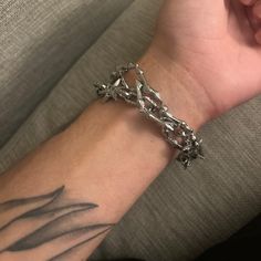 Sterling Silver 7’ Fitted Bracelet Brand New Never Worn Thorn Bracelet, Hard Jewelry, Clothing Board, Grunge Accessories, Gothic Bracelet, Mens Accessories Jewelry, Layered Bracelets, Jewelry Bracelet, Silver Man