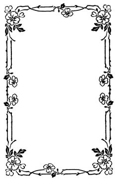 a black and white frame with flowers on the edges, in an ornate pattern or border