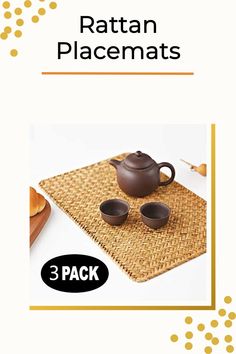 rattan placemats 3 pack