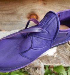 Handmade purple Leather Shoes - Purple Bull Hide - "N0 SHOES"  AquaTread Sole- Deer Skin Trim - Custom Made Size 5, 6, 7, 8, 9, 10 by thoseshoes on Etsy Native Clothing, Shoes Purple, No Shoes, Shoes World, Handmade Leather Shoes, Barefoot Shoes, Deer Skin, Bow Sneakers, Purple Leather