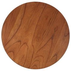 a round wooden table top on a white background