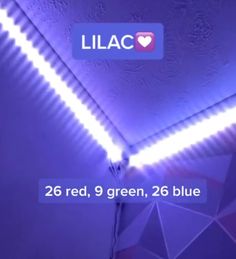 a purple room with the words lilac on it and an image of a blue wall