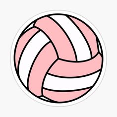 a pink and white volleyball ball sticker