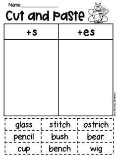 the cut and paste worksheet for children to learn how to make their own words