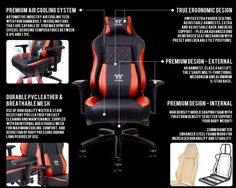 an image of a gaming chair with instructions on how to fit it and what to use it