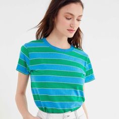 Urban Outfitters Striped Tee, 100% Cotton, Bold Colors And I Love That The Stripes Line Up On The Side Seams! Nwt Alexa & Katie, Little Brother, Comfy Sweatshirt, Urban Outfitters Tops, Striped Tee, Cropped Hoodie, Women's Tops, Modern Woman, Urban Outfitters